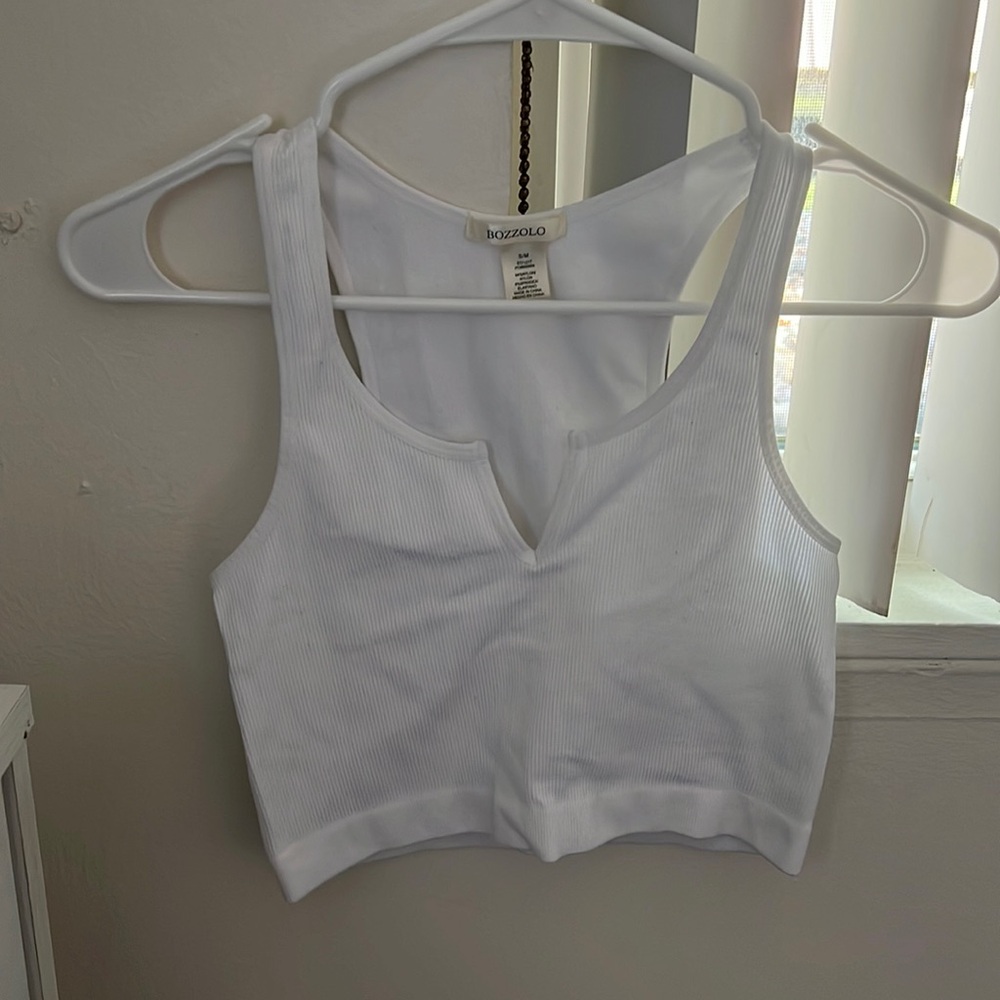 White Ribbed Tank